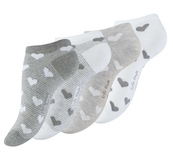 Sneaker sokken 4-pack damessokken hartjes maat 39-42