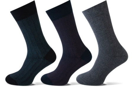 Herensokken 3-pack zigzag A maat 40-46