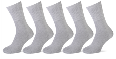 Sportsokken grijs 5-pack maat 39-42