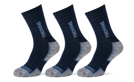 Wandelsokken 3-pack navy maat 43-46