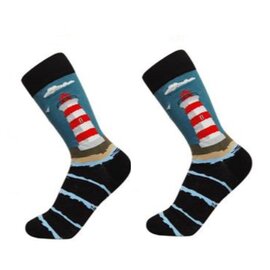 Grappige sokken vuurtoren aan zee (39-46)